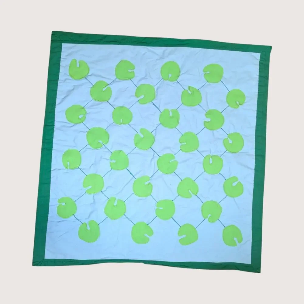 Vintage Handmade Fabric Frog Lilypad Game